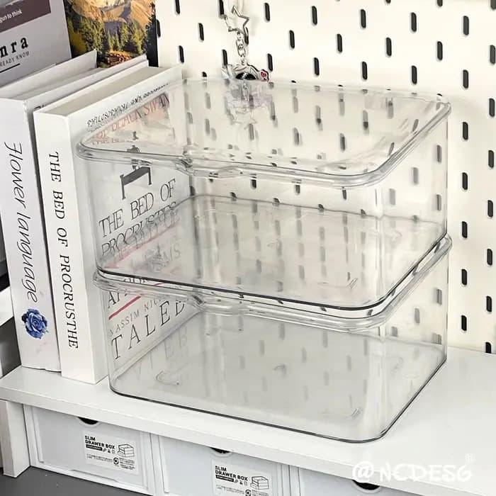Boîte de rangement transparente en acrylique avec couvercle pour filles