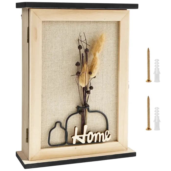 Boîte à clés en bois décorative à fixer au mur