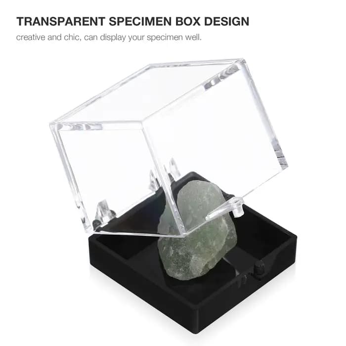 Boîte transparente pour collection de minéraux