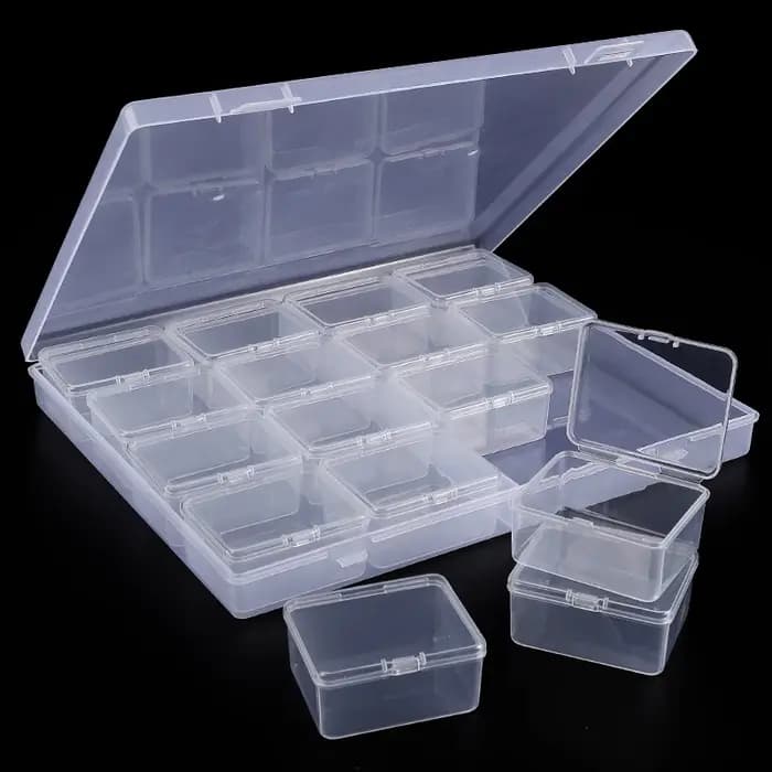 Boîte de rangement de perles 30 pièces, petits conteneurs de stockage de perles en plastique transpa
