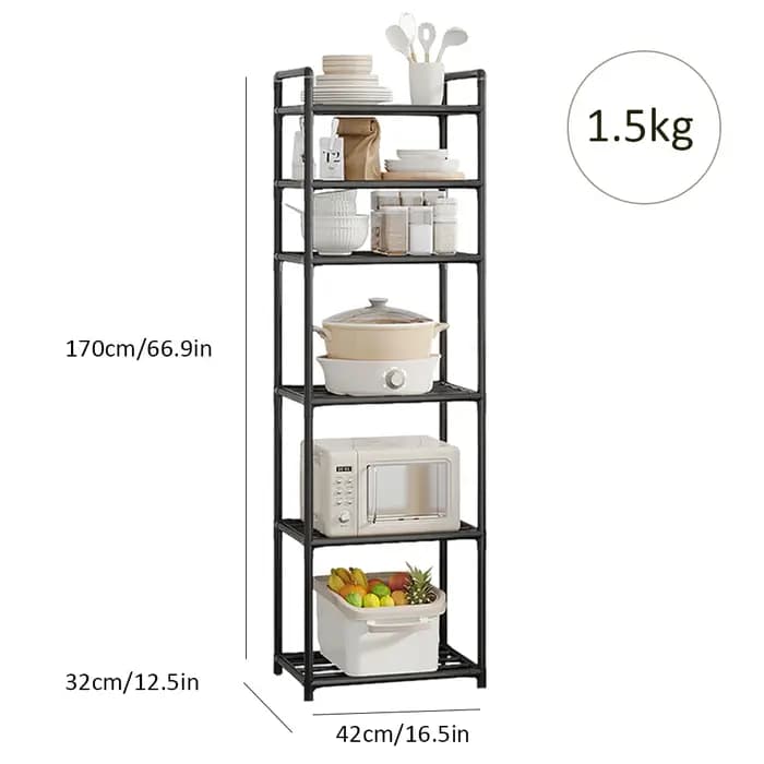 Étagère de rangement en métal à 6 niveaux, étagère utilitaire multifonction, support de rangement robuste, étagères de garde-manger pour cuisine, salle de bains, buanderie