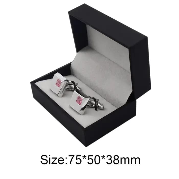 SAVOYSHI boîte à bijoux noire nouveau petit paquet de matériaux en papier similicuir boutons de manchette boîte-cadeau personnalisation