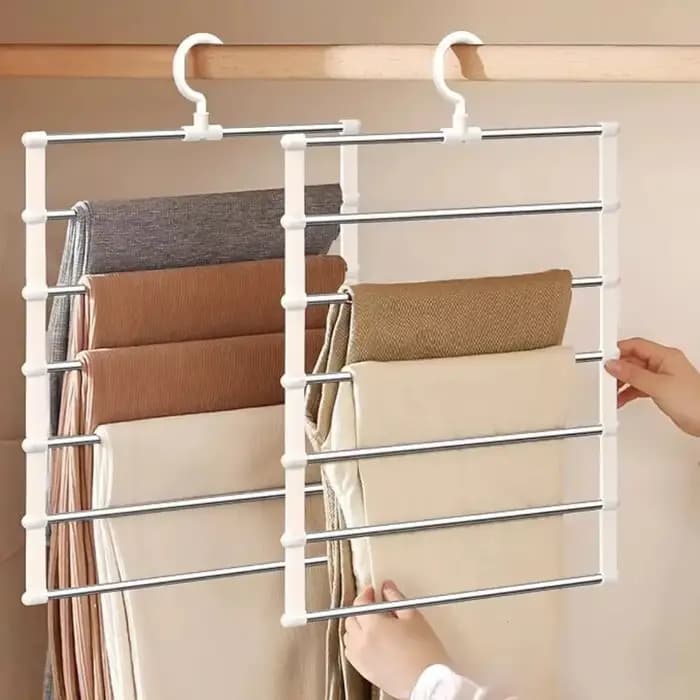 Porte-pantalon multi-niveaux pliable pour économiser de l'espace