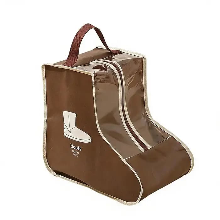 Sac de rangement portable pour bottes de voyage, organisateur de chaussures anti-poussière, pochette visuelle élargie pour bottes longues et courtes, étui de rangement domestique peu encombrant