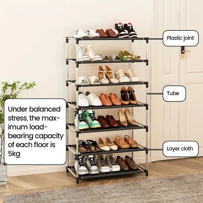 Étagère à chaussures multi-niveaux, organisateur de rangement imperméable, design peu encombrant, adapté à la maison, au bureau, à l'entrée, au dortoir, au couloir, au placard