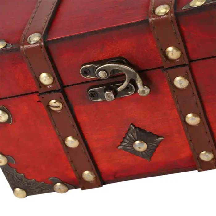 2X coffre au trésor rétro boîte de rangement en bois Vintage organisateur de bijoux de Style Antique