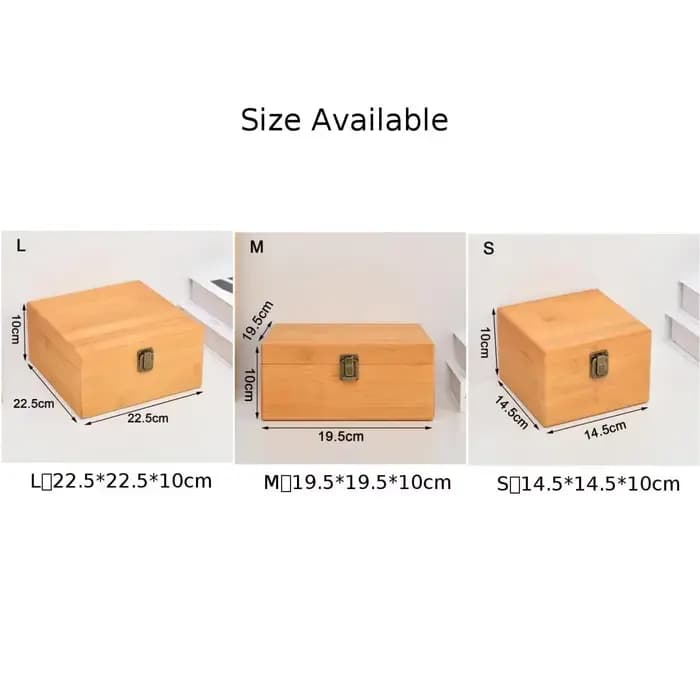 Boîte de rangement rectangulaire en bois massif