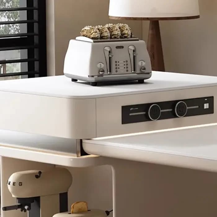 Îles de cuisine minimalistes américaines avec rangement