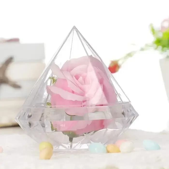 Boîtes à Bonbons Transparentes en Forme de Diamant