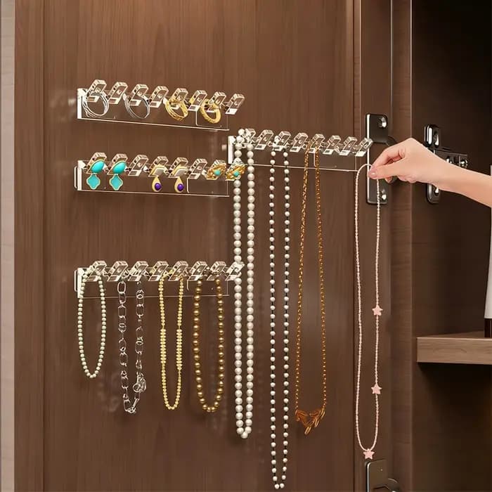 Support de rangement pour bijoux à fixer derrière la porte de l'armoire miroir