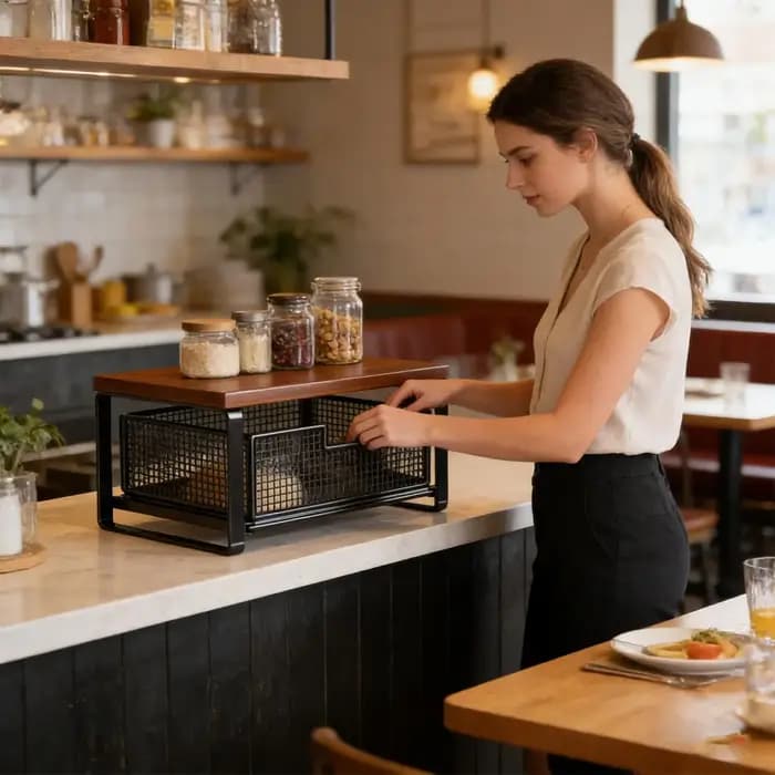 Support d'imprimante à double niveau avec espace de rangement