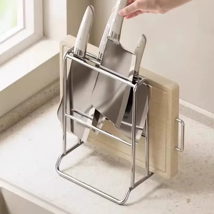 Organisateur de couteaux de cuisine avec fente pour planche à découper