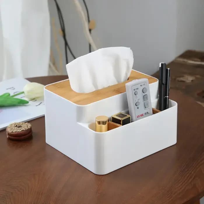 Boîte de rangement de bureau en plastique pour télécommandes