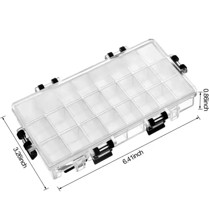 Boîte de rangement multi-usages transparente à 24 compartiments / Palette de peinture