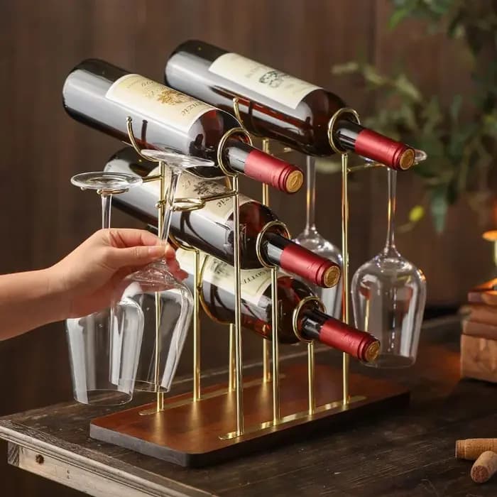 Support de verre à vin en bois créatif suspendu