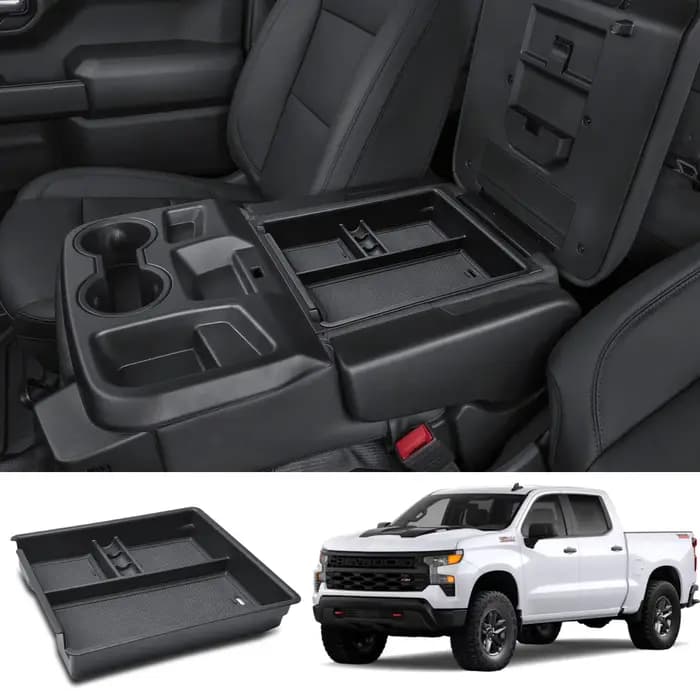 Boîte de rangement pour accoudoir pour Silverado/Sierra 1500 2019-2026