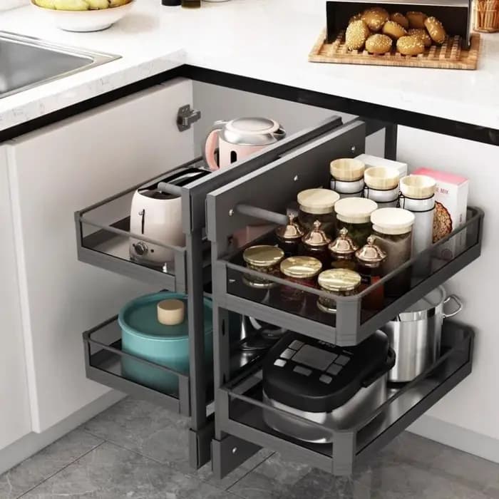 Supports de rangement d'angle extractibles