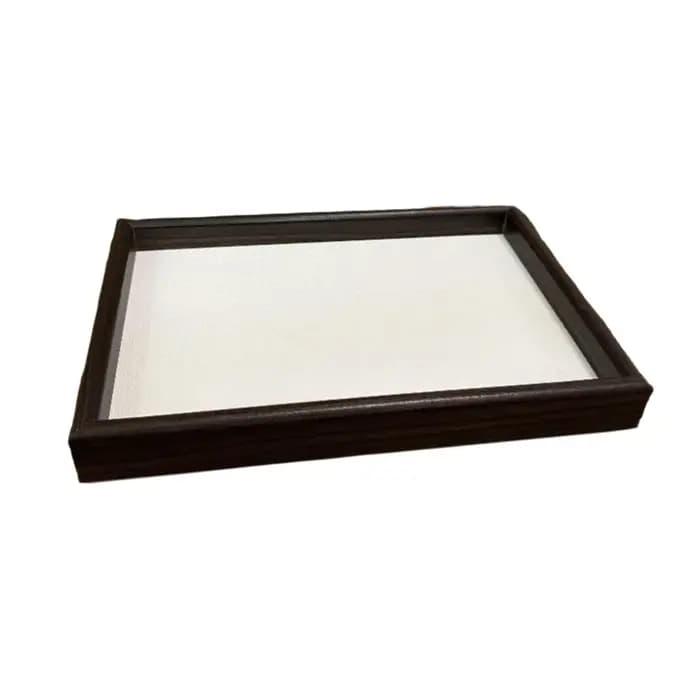 Plateau de rangement rectangulaire en bois vintage, décoratif, gain de place, grande capacité, pour