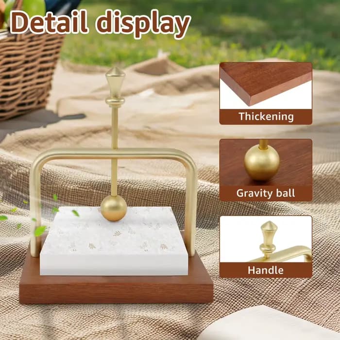 Porte-serviettes de Table en bois avec bras en métal lesté