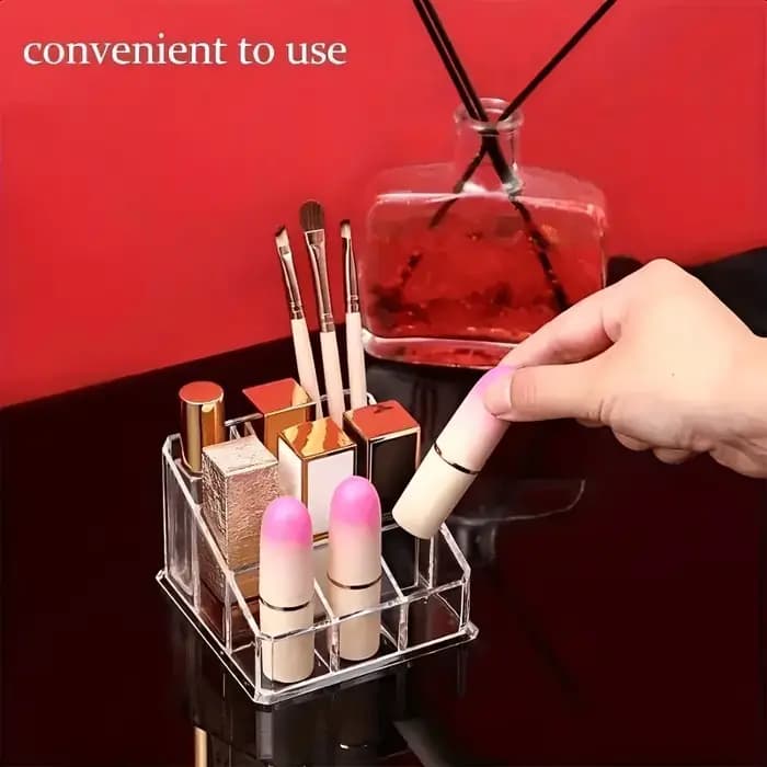 Boîte de rangement transparente pour rouges à lèvres - Présentoir cosmétique multi-niveaux