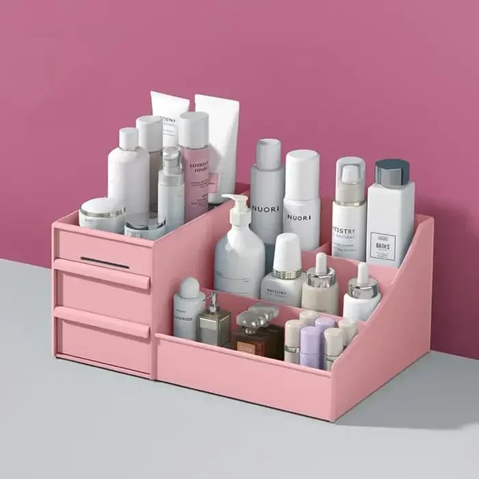 Boîte de rangement en plastique à tiroirs pour maquillage, cosmétiques, soins de la peau, bureau, co