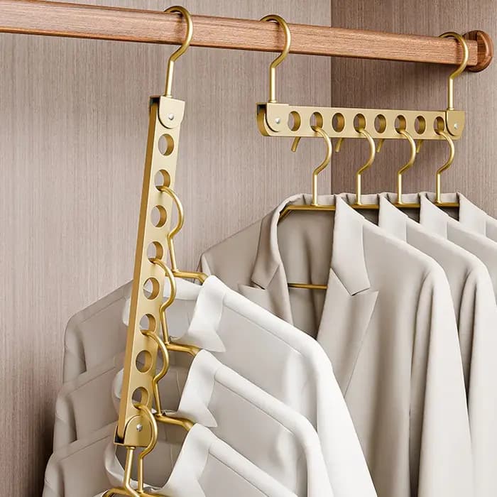 Support de rangement à 6/8 trous pour cintre organisateur pliable rotatif magique cintres en métal