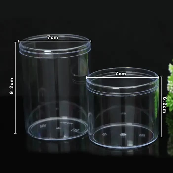 Boîte de rangement ronde et carrée en plastique transparent