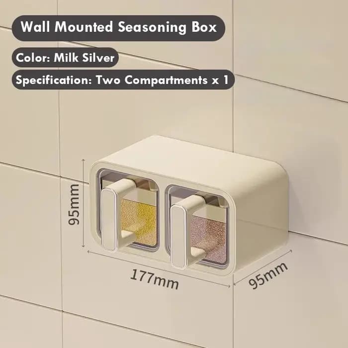 Boîte de rangement pour assaisonnements de cuisine non perforée avec cuillère