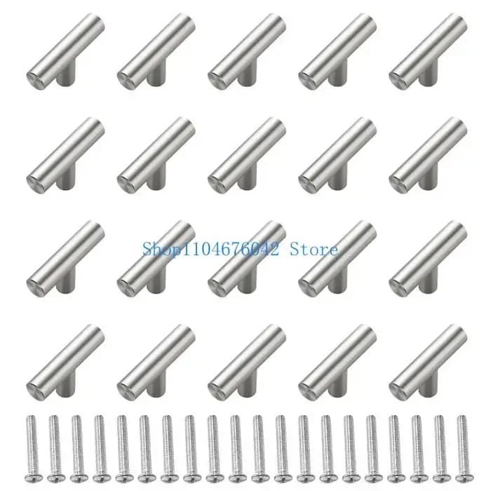 5asd Lot 20 boutons d'armoire, boutons tiroir, boutons commode en acier inoxydable, 5,1 longueur