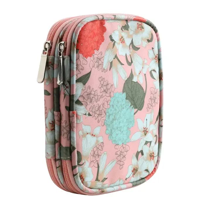 Sac de rangement coloré à double couche pour crayons