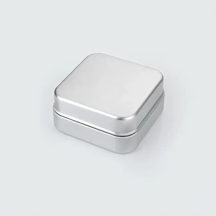 Boîte de rangement carrée portable en aluminium double couche avec couvercle