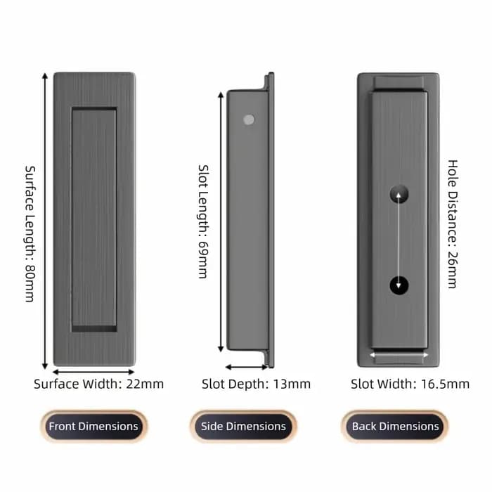 Poignée de porte d'armoire en acier inoxydable