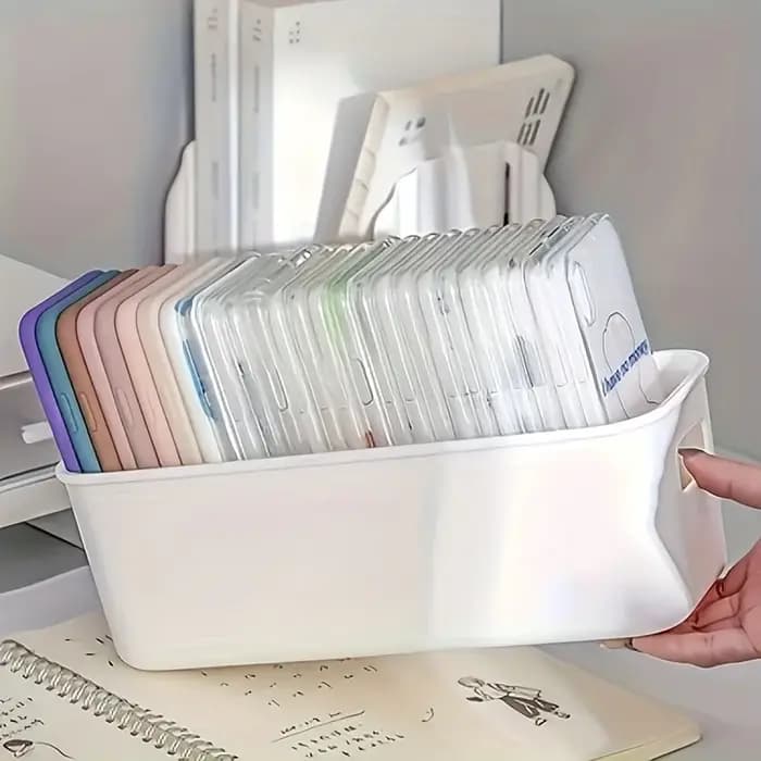 Boîtes de rangement en plastique blanc