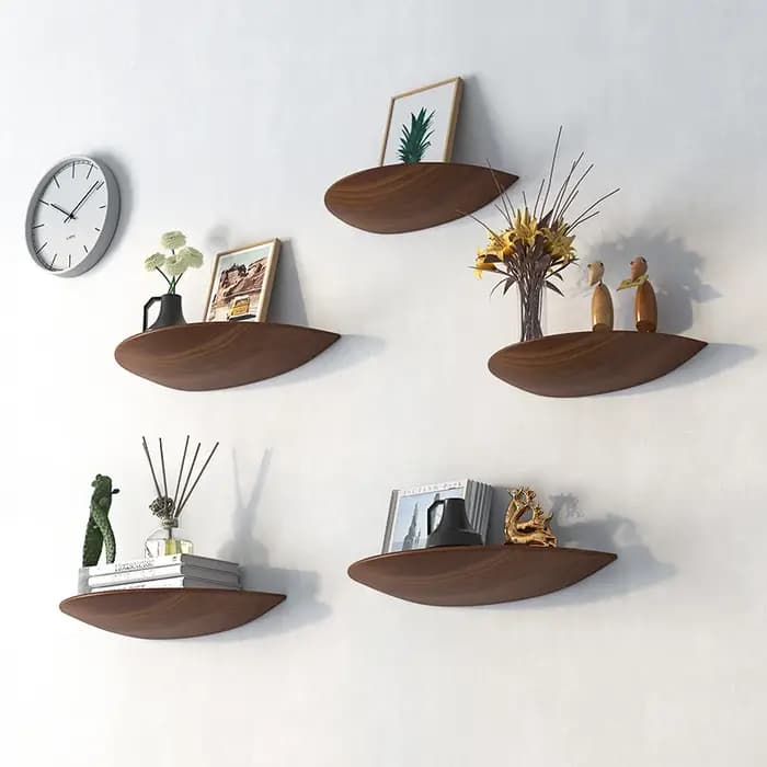 Étagère murale en demi-cercle en bois