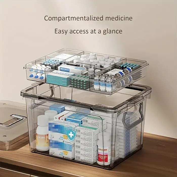 Boîte de rangement de médicaments étanche à double couche