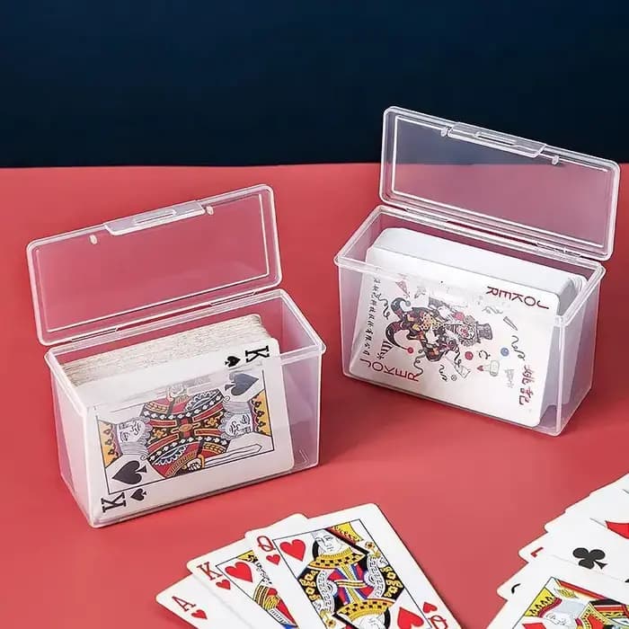 Boîte de rangement en plastique transparente pour cartes à jouer