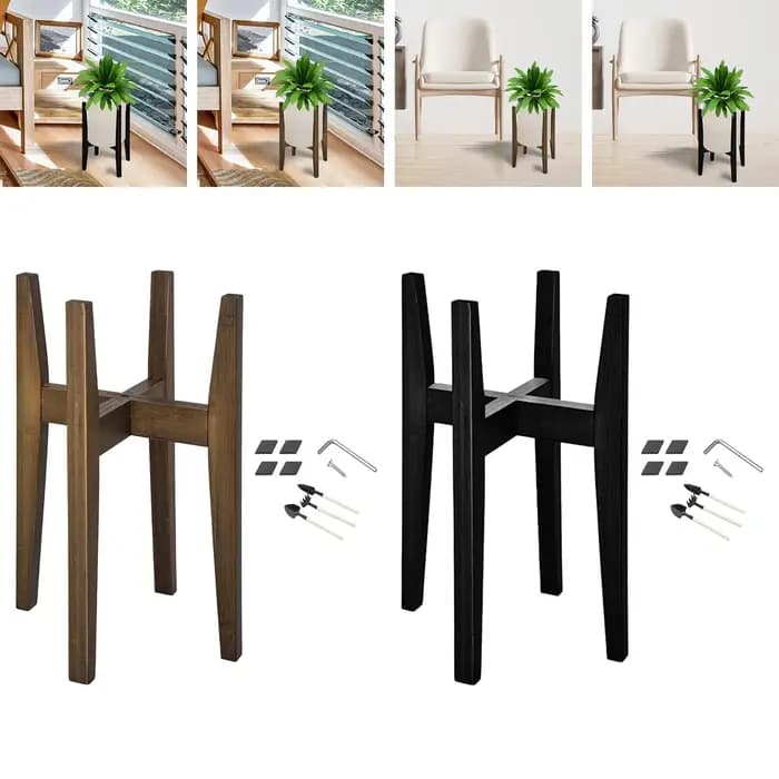 Support de Plante Réglable en Bois Massif pour Balcon, Intérieur, Extérieur, Jardinage, Cadeaux, Pots de Différentes Tailles, Salon