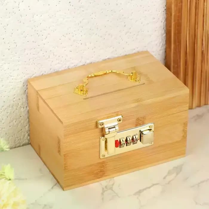 Coffre-fort en bois à combinaison - Boîte de rangement sécurisée pour adultes