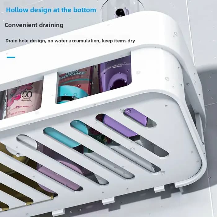 Étagère murale en plastique pour salle de bain