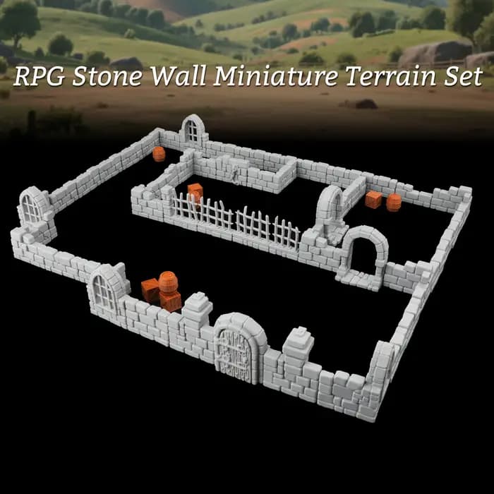 Ensemble de miniatures de terrain en pierre pour donjons RPG