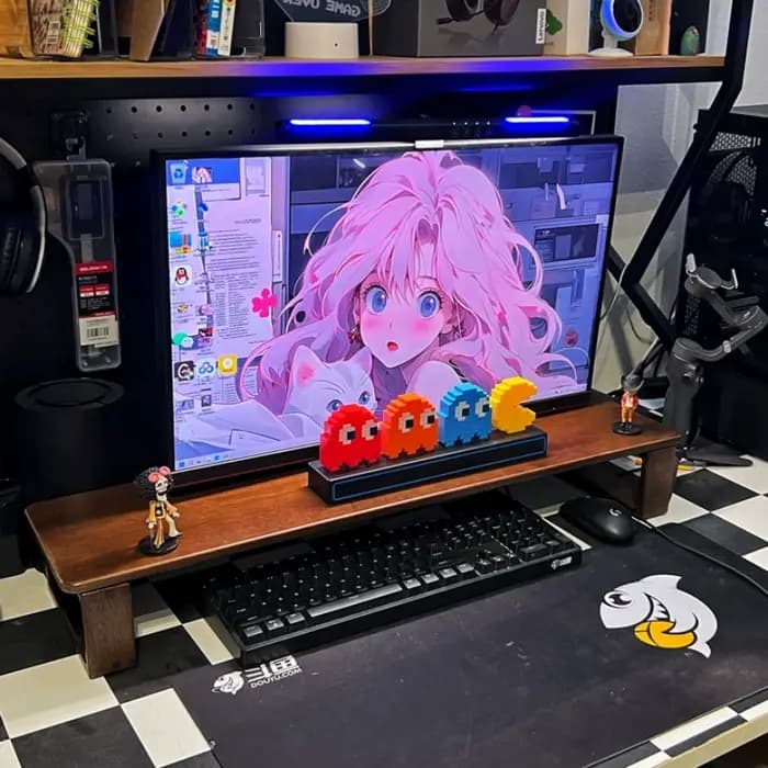 Support de rangement de bureau séparable en bois
