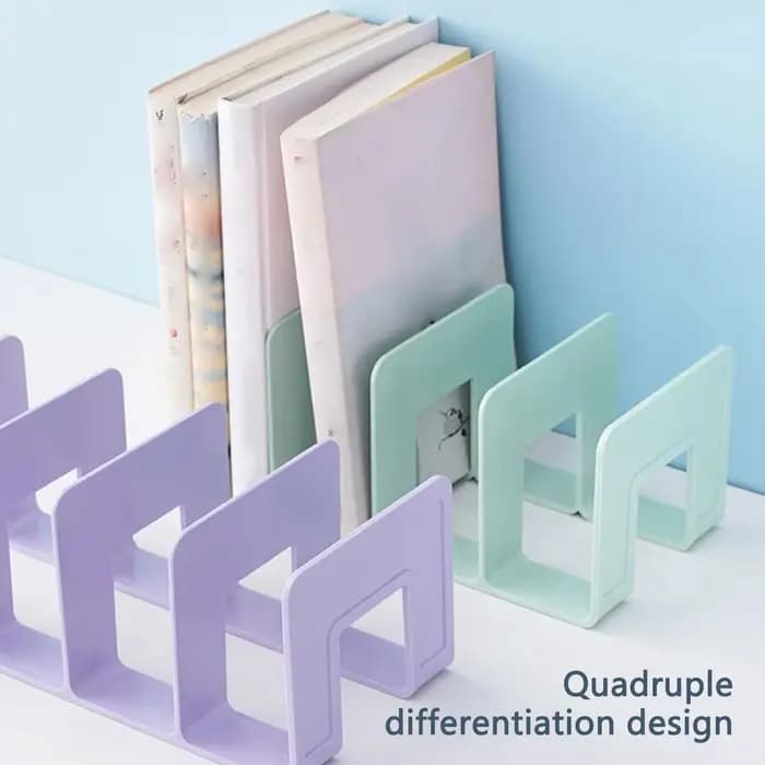 Support de rangement de livres à 4 compartiments