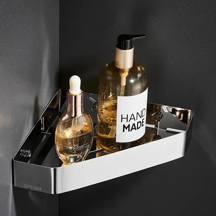 Étagères d'angle en acier inoxydable pour salle de douche