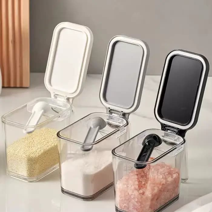 1 boîte à assaisonnements scellée avec couvercle à ouverture facile et cuillère