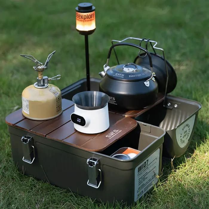 Boîte à lunch vintage en métal avec poignée et fermoir