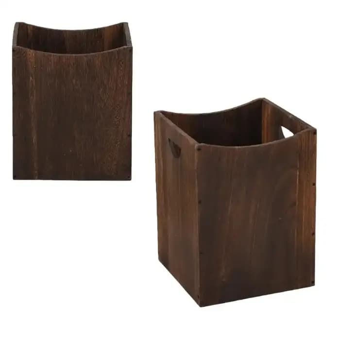 Poubelle en bois dotée d design d'une texture naturelle