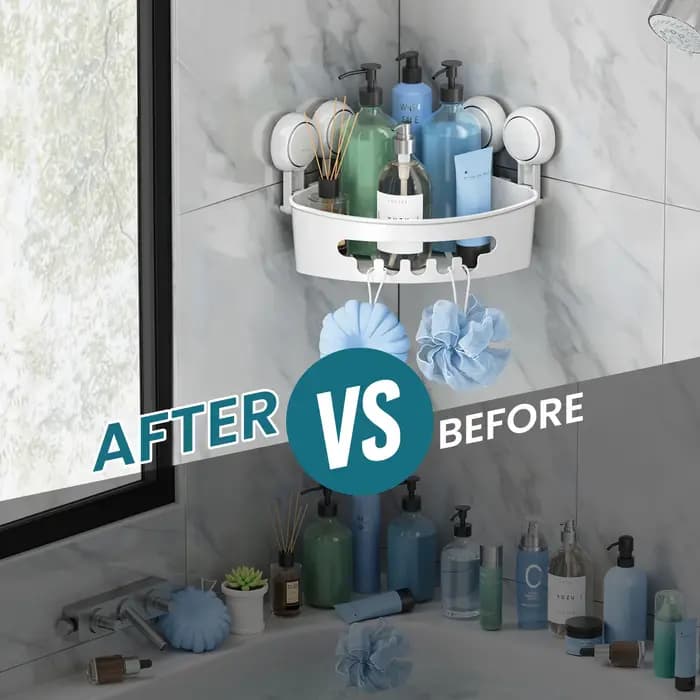 Étagères de douche d'angle TAILI avec ventouses