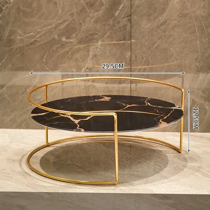 Ensemble de rangement décoratif en verre marbré en métal