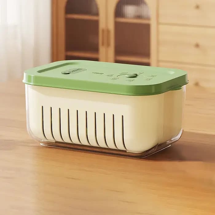 Boîte scellée au réfrigérateur pour légumes et fruits, bac à légumes avec panier de vidange, contene