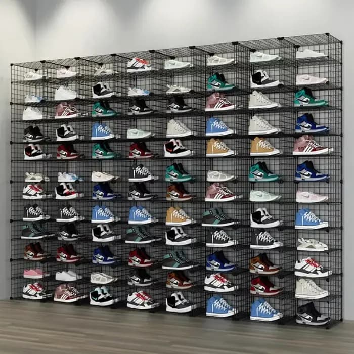 Étagère à chaussures suspendue en métal multicouche pliable